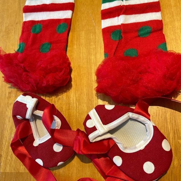 Baby’s Christmas Tutu Onesie 4 Piece Set - Picture 5 of 7